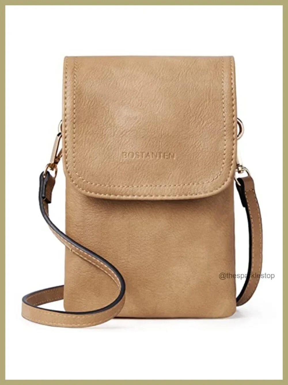 Vegan Leather Small Crossbody Bag with Phone Pocket Adjustable Strap
